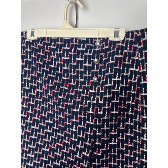 Talbots Women's Navy Blue Red White Tweed Straight Career Work Skirt Size 12 P - Picture 2 of 7